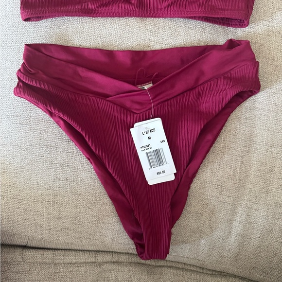 L*Space Red Bikini with Structured Top Design - Picture 3 of 5